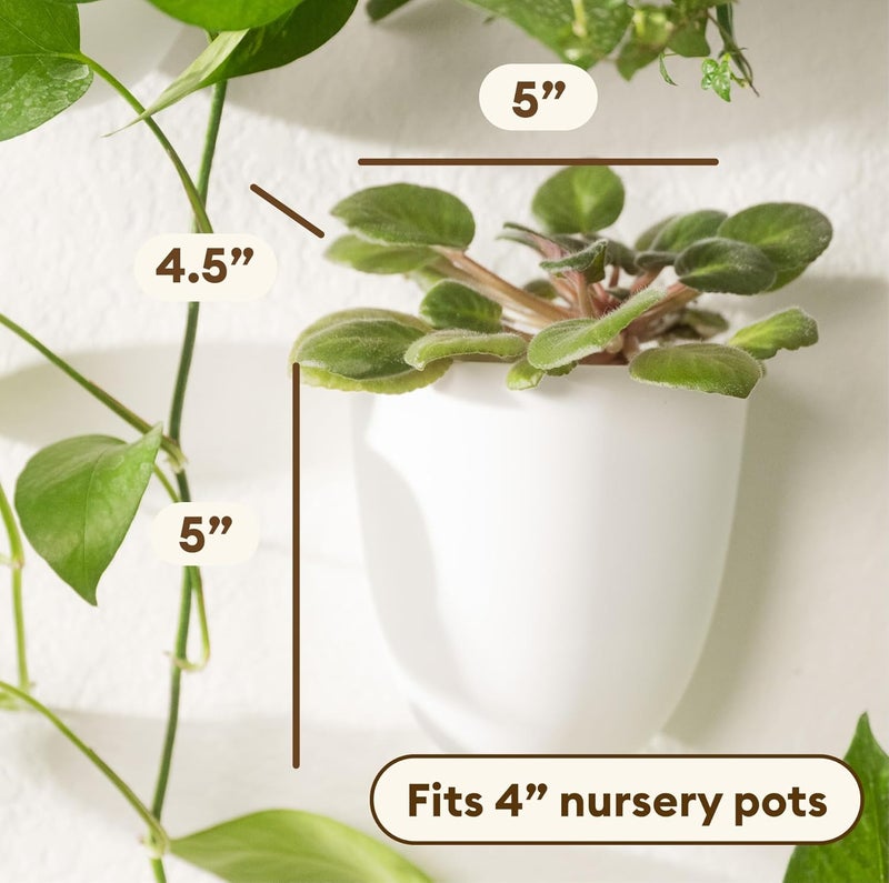 Make Good Store PlantPod Classic - Self-Watering Wall Planters (9, White) - Easy to Water and Install - Lightweight - Design Your Own Vertical Garden - Wall Planters for Indoor Plants - Image 3